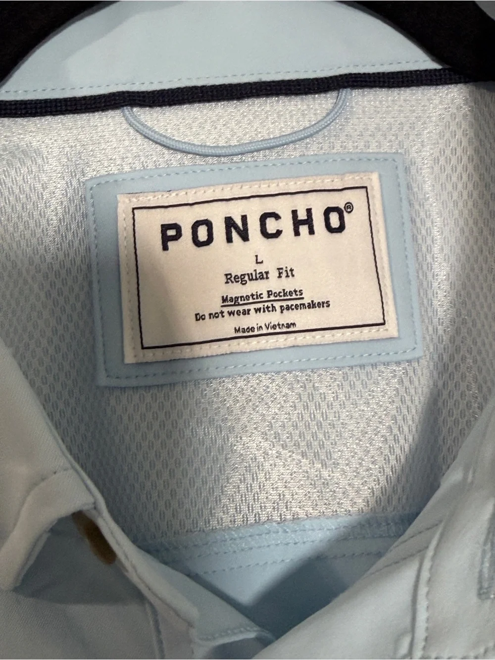 Poncho The Paul Dixon Men's Light Blue Button-Front Fishing Jacket Size Large